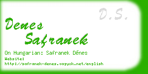 denes safranek business card